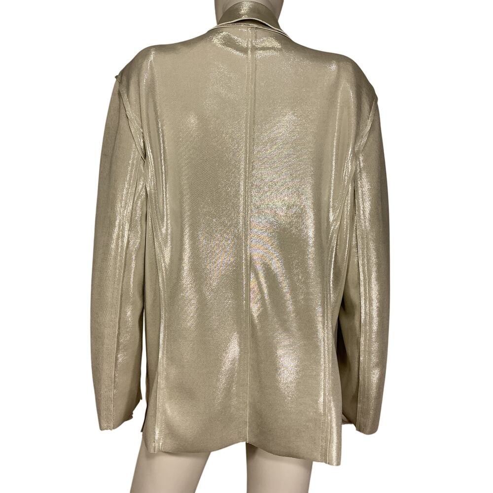 Norma Kamali Metallic Cream Double Breasted Blazer Size S - Picture 3 of 4